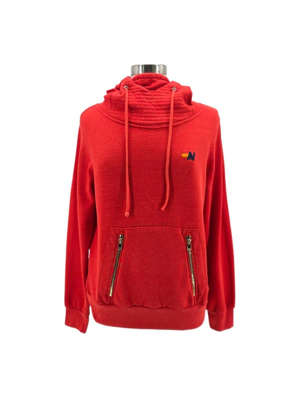 Aviator Nation Womens Medium Hoodie Ninja Pullover Red Logo Sweatshirt